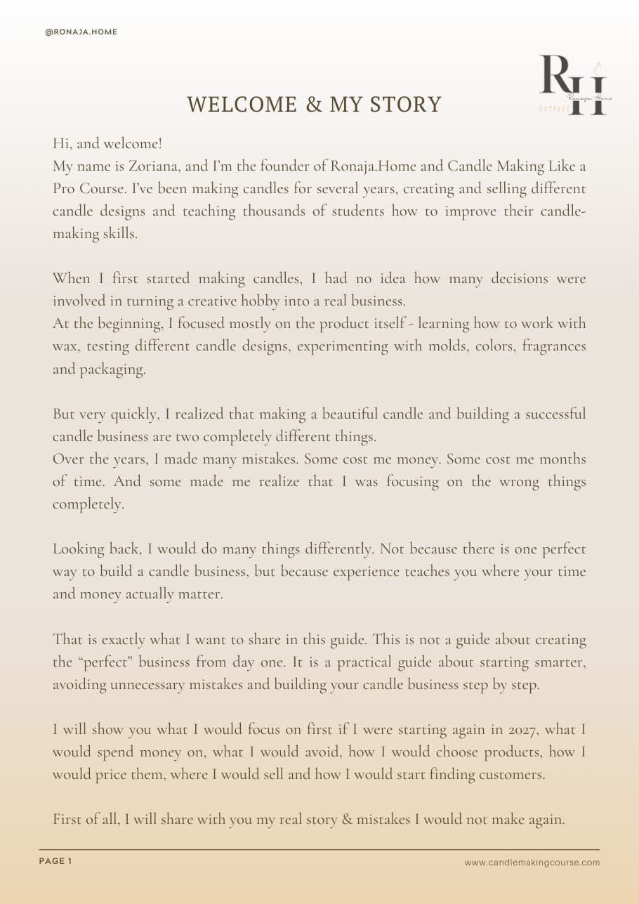 First page of Start Your Candle Business in 2027