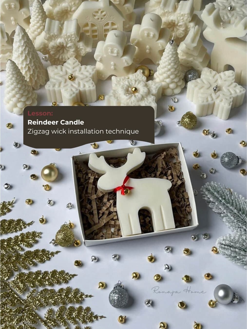 Reindeer candle with zigzag wick installation