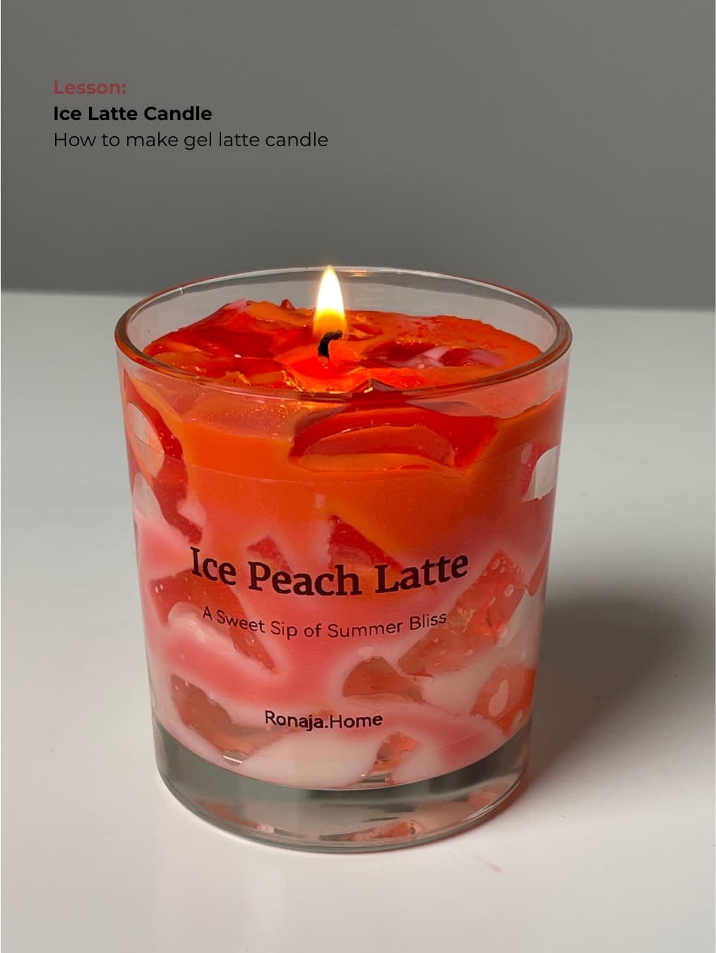 Ice peach latte gel candle